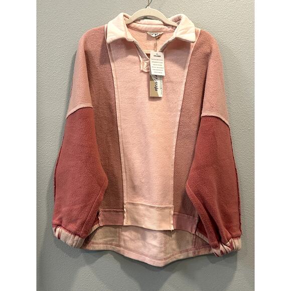 New In Boutique Pink Color Block Sweater - Picture 1 of 6